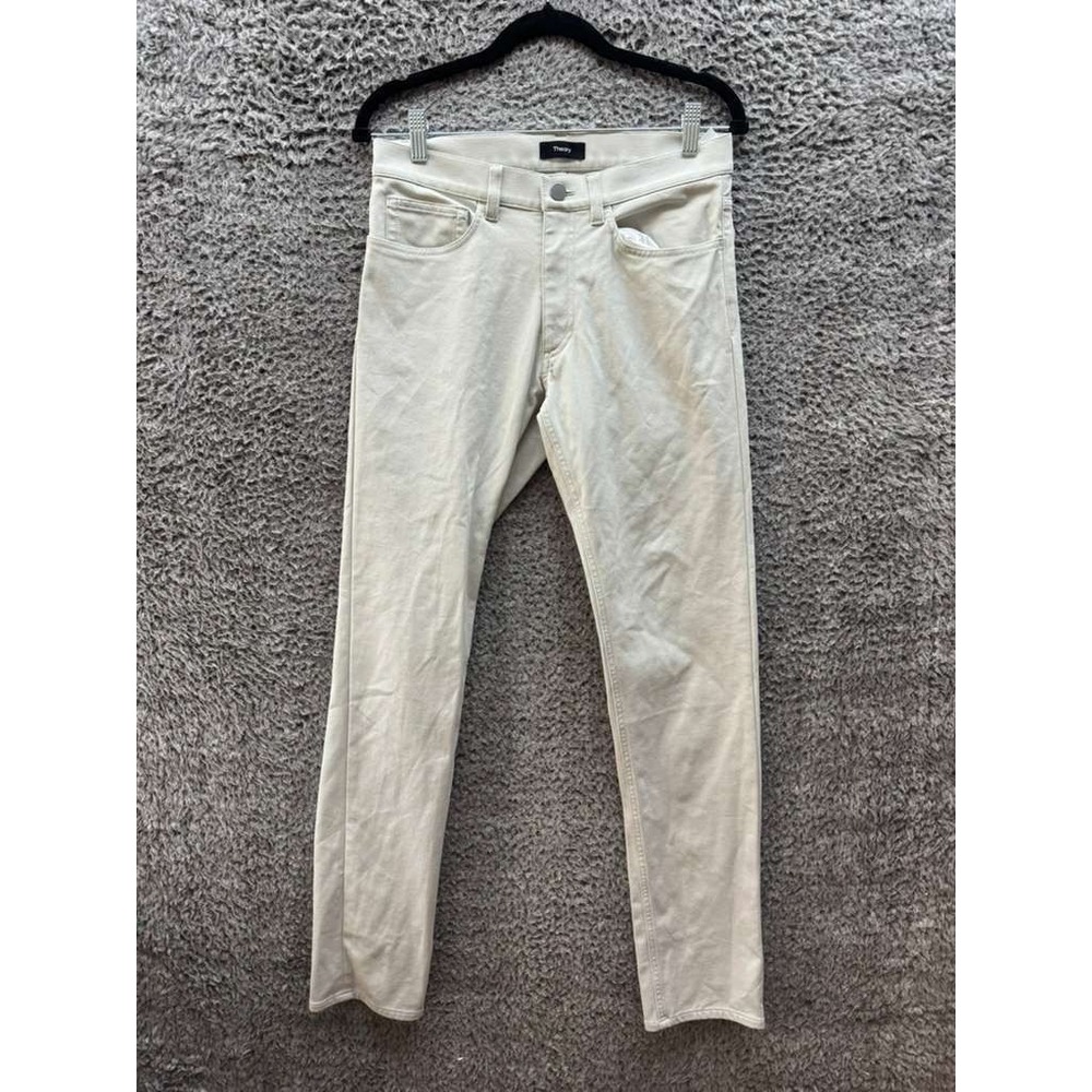 Theory Raffi‎ Slim Fit 5-Pocket Neoteric Twill Pants Warm Ivory Mens Size 28
